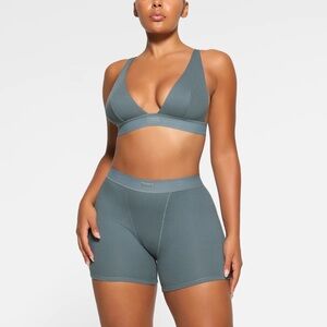 Skims Cotton Ribbed Boxer in Kyanite
